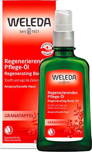WELEDA Bio Granatapfel Körperöl - ätherisches Naturkosmetik Hautpflege Massageöl / Pflegeöl mit Jojobaöl, Sesamöl & Macadamia Öl strafft die Haut & mindert Zeichen der Hautalterung (vegan / 100ml) im Sale